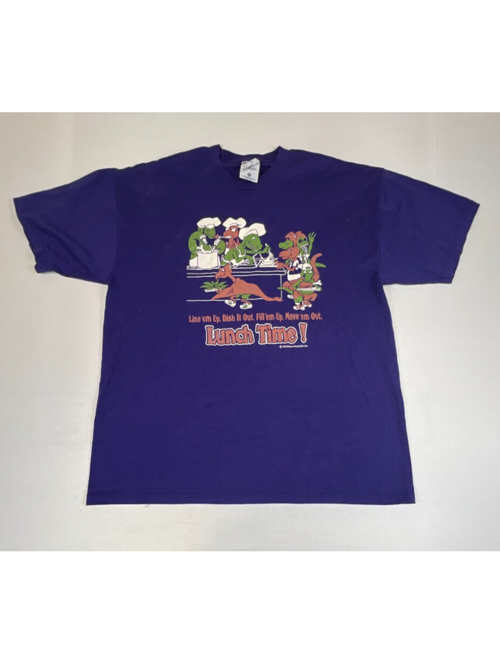 Jerzees Men's XL Purple Lunch Time Graphic T-Shirt Made in USA Vintage